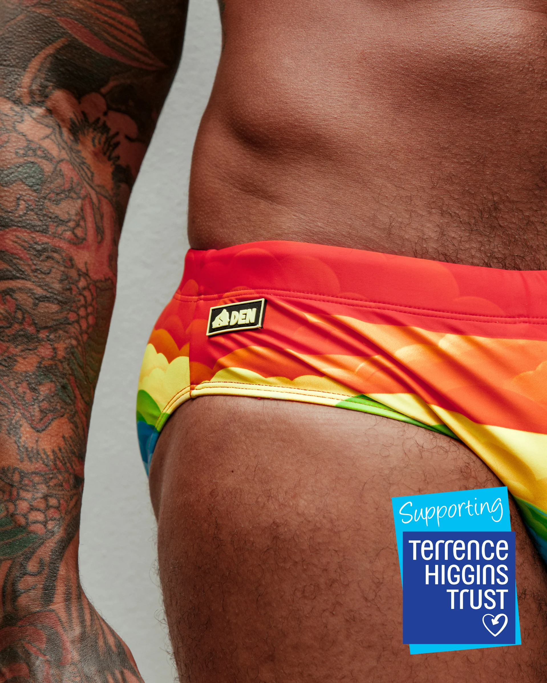 Rainbow Flag Swim Briefs in support of Terrence Higgins Trust - Regular Fit - Image 3