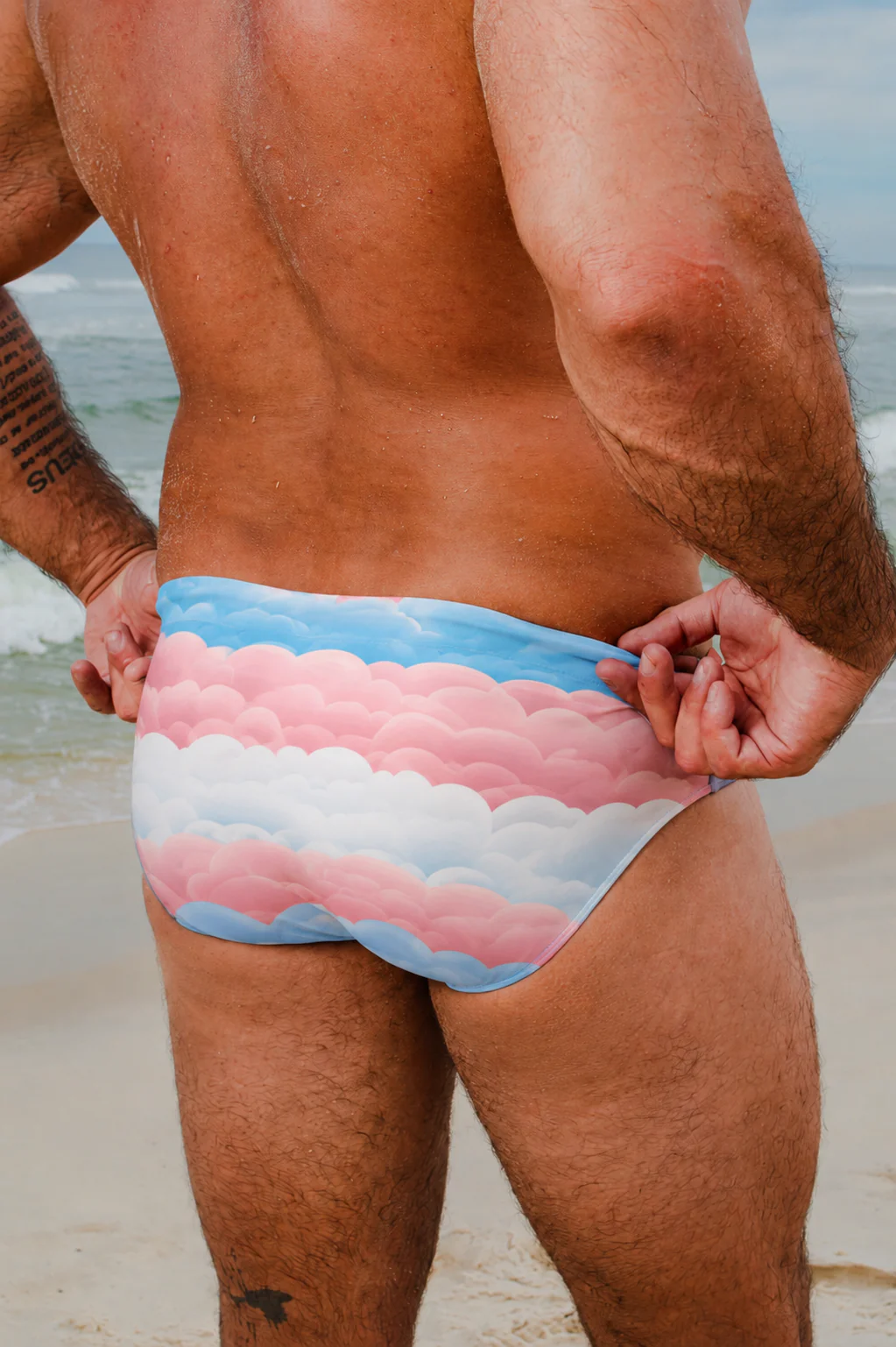 Trans Flag Swim Briefs in support of Terrence Higgins Trust - Regular Fit - Image 2