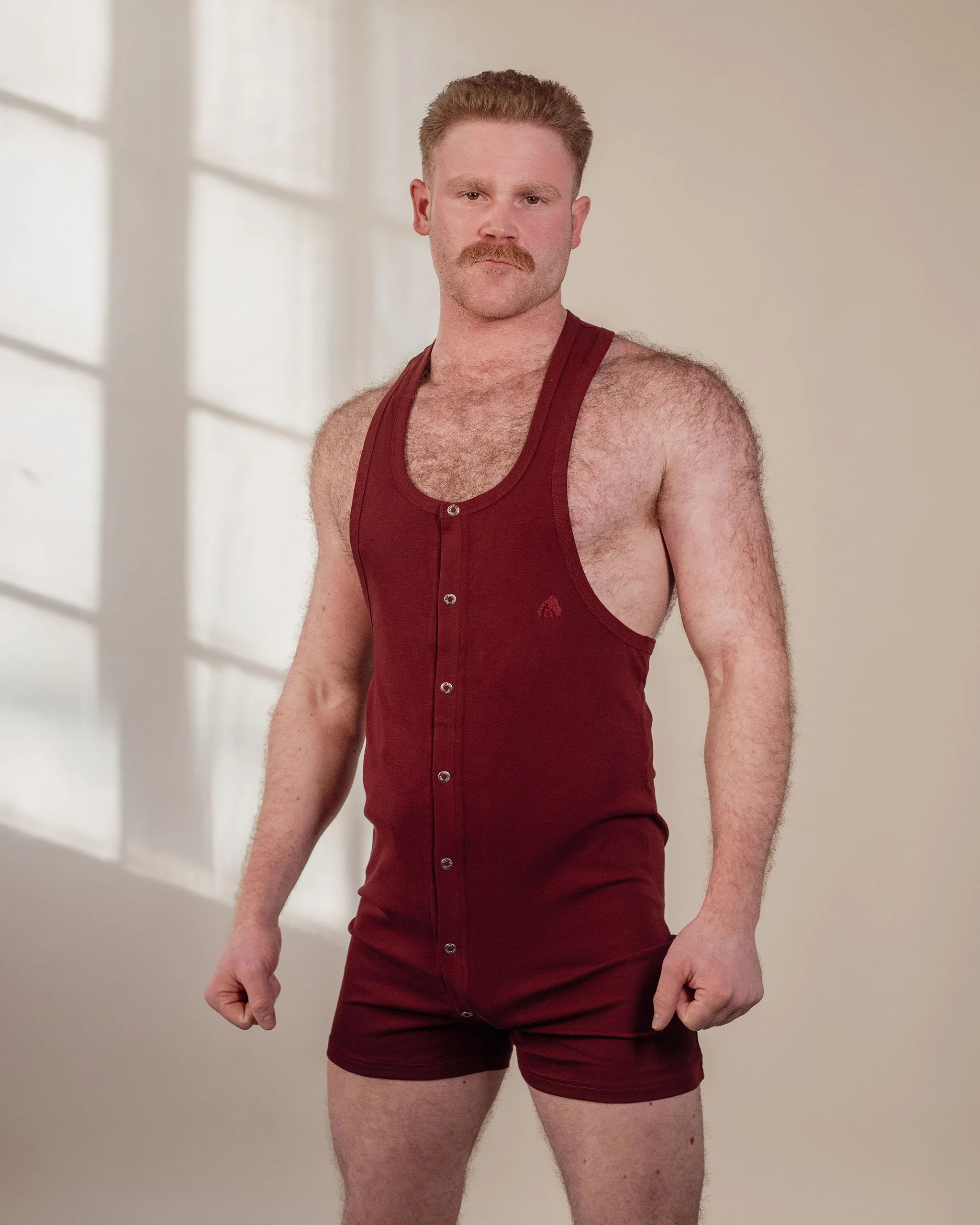 Vest Union Suit - Burgundy - Image 2
