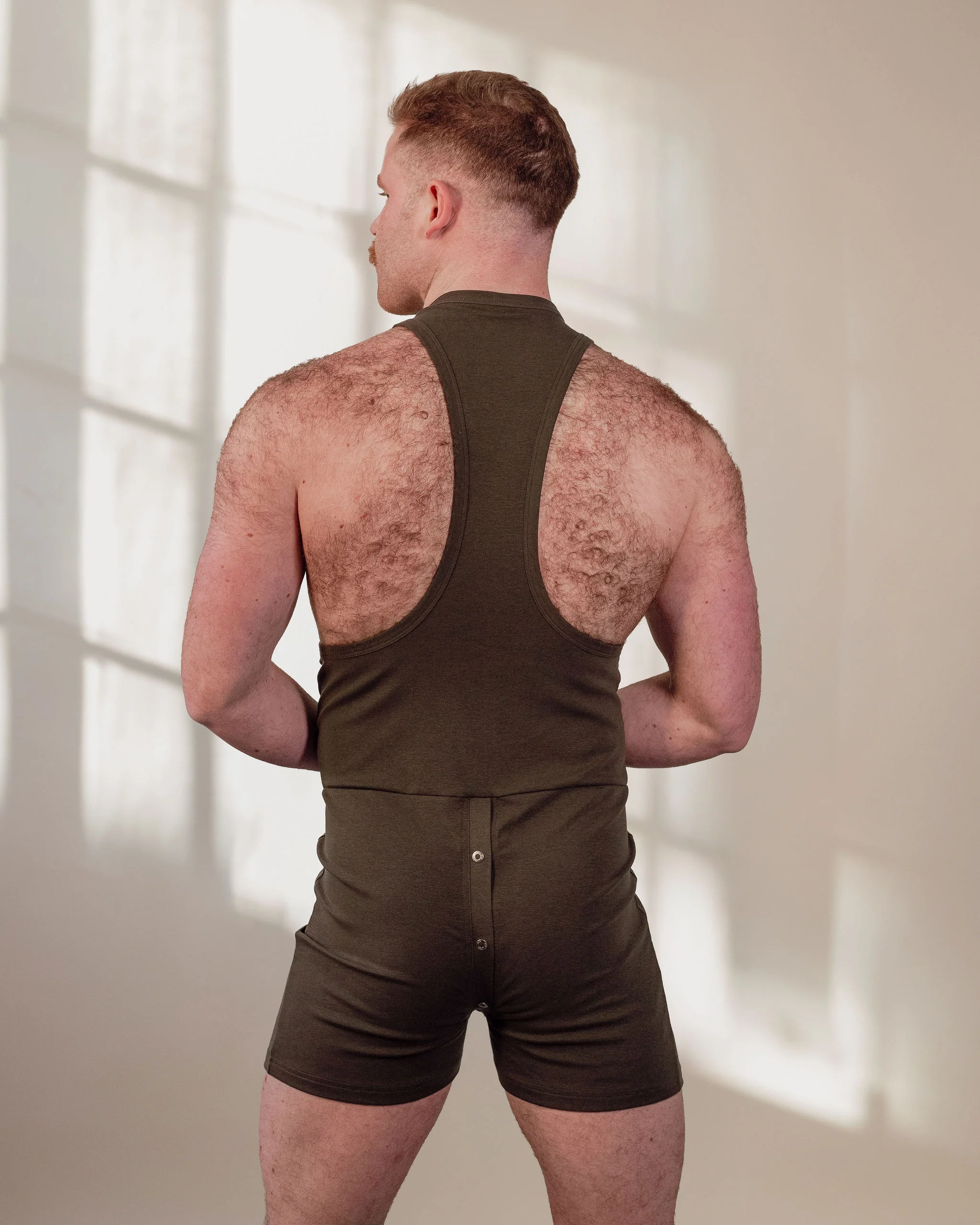 Vest Union Suit - Olive - Image 2